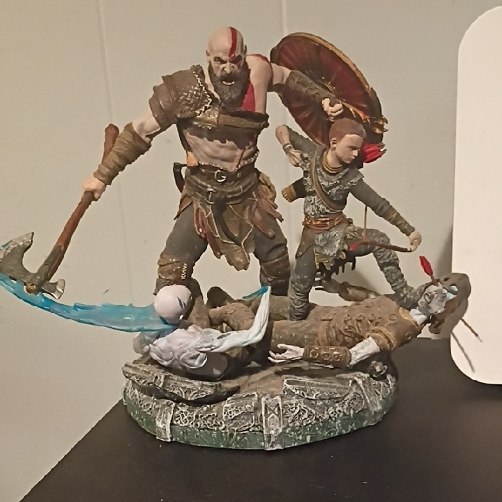 God Of War Kratos Epic Battle Home Art Sculpture